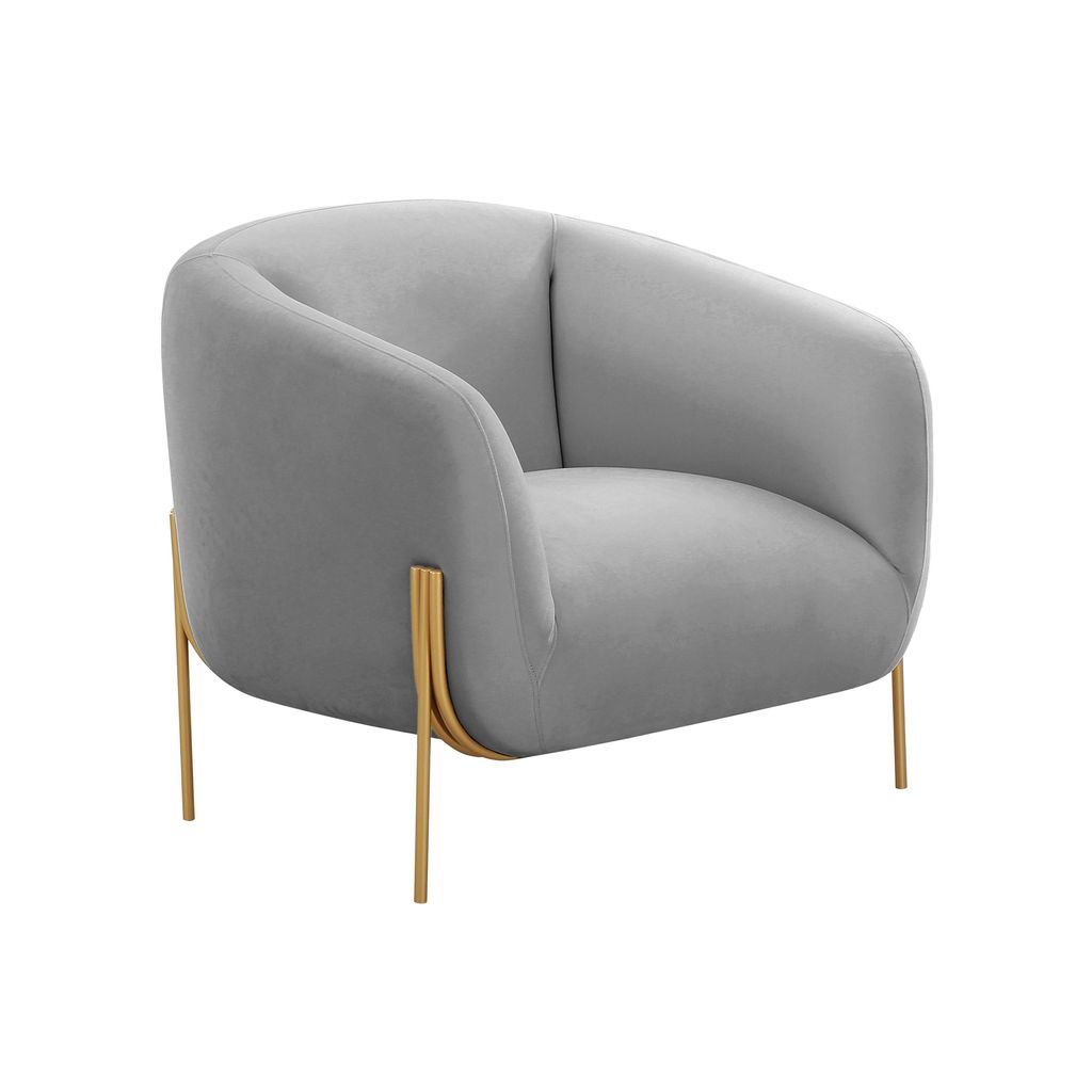 Preview image for Kandra Grey Velvet Accent Chair