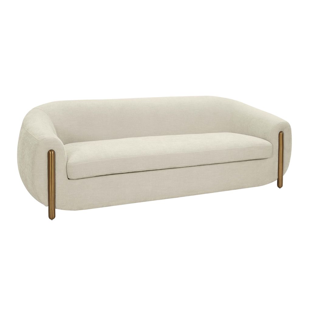 Preview image for Modern Cream Textured Linen Sofa