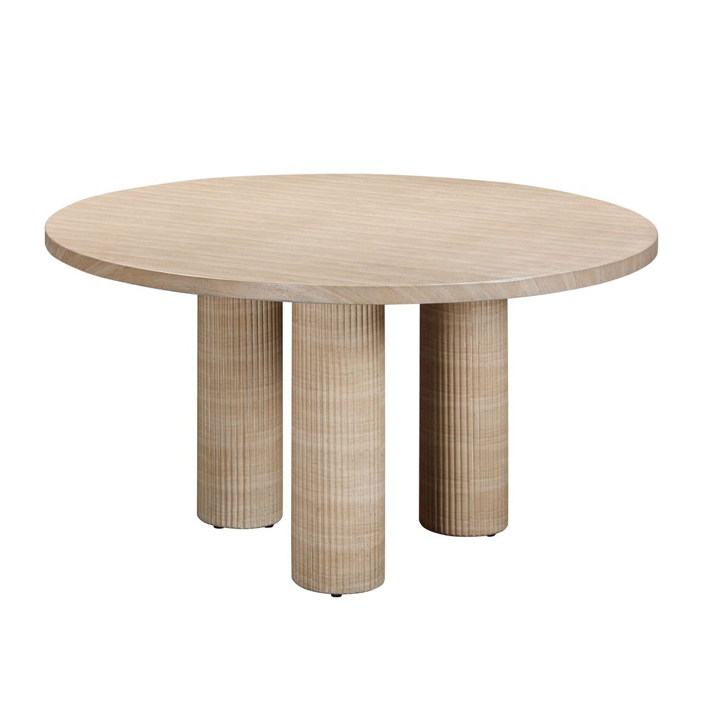 Preview image for Patti Textured Faux Travertine Indoor/Outdoor Round Dining Table