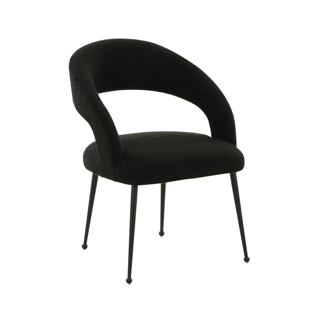 Black Performance Boucle Dining Chair