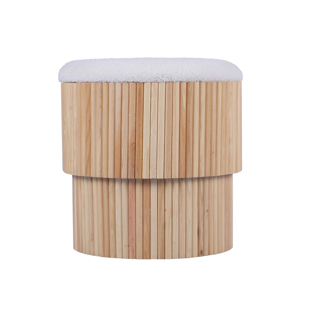Sagano White Tiered Storage Ottoman