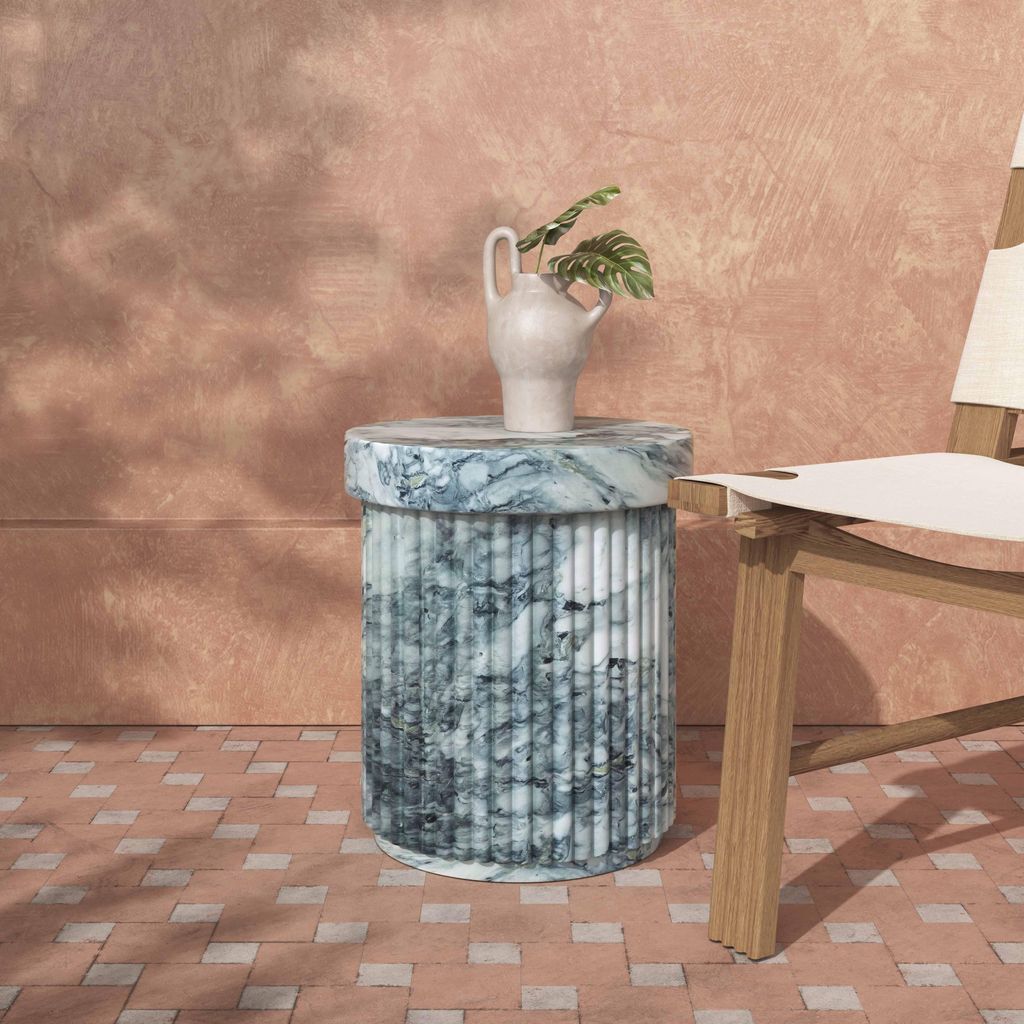 Green Marble Outdoor Side Table
