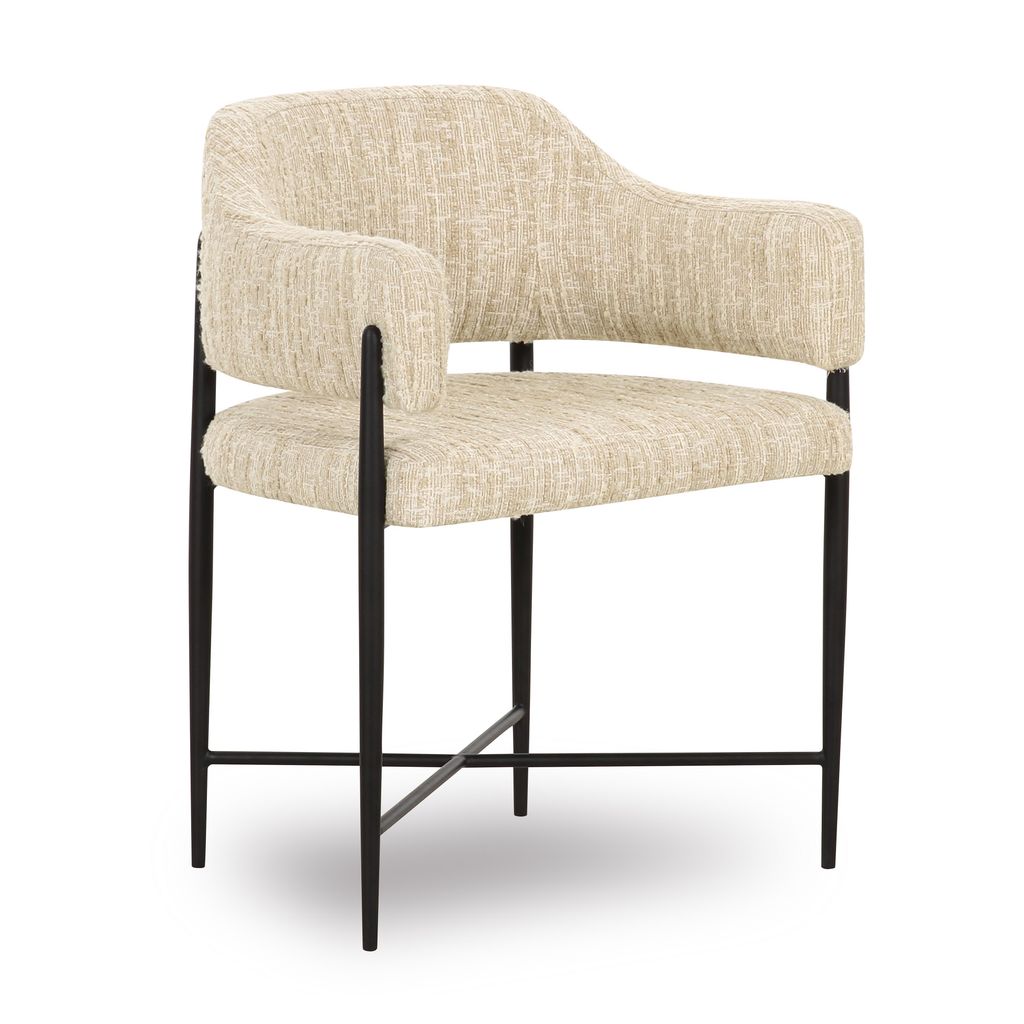 Sezanne Cream Textured Performance Boucle Dining Chair