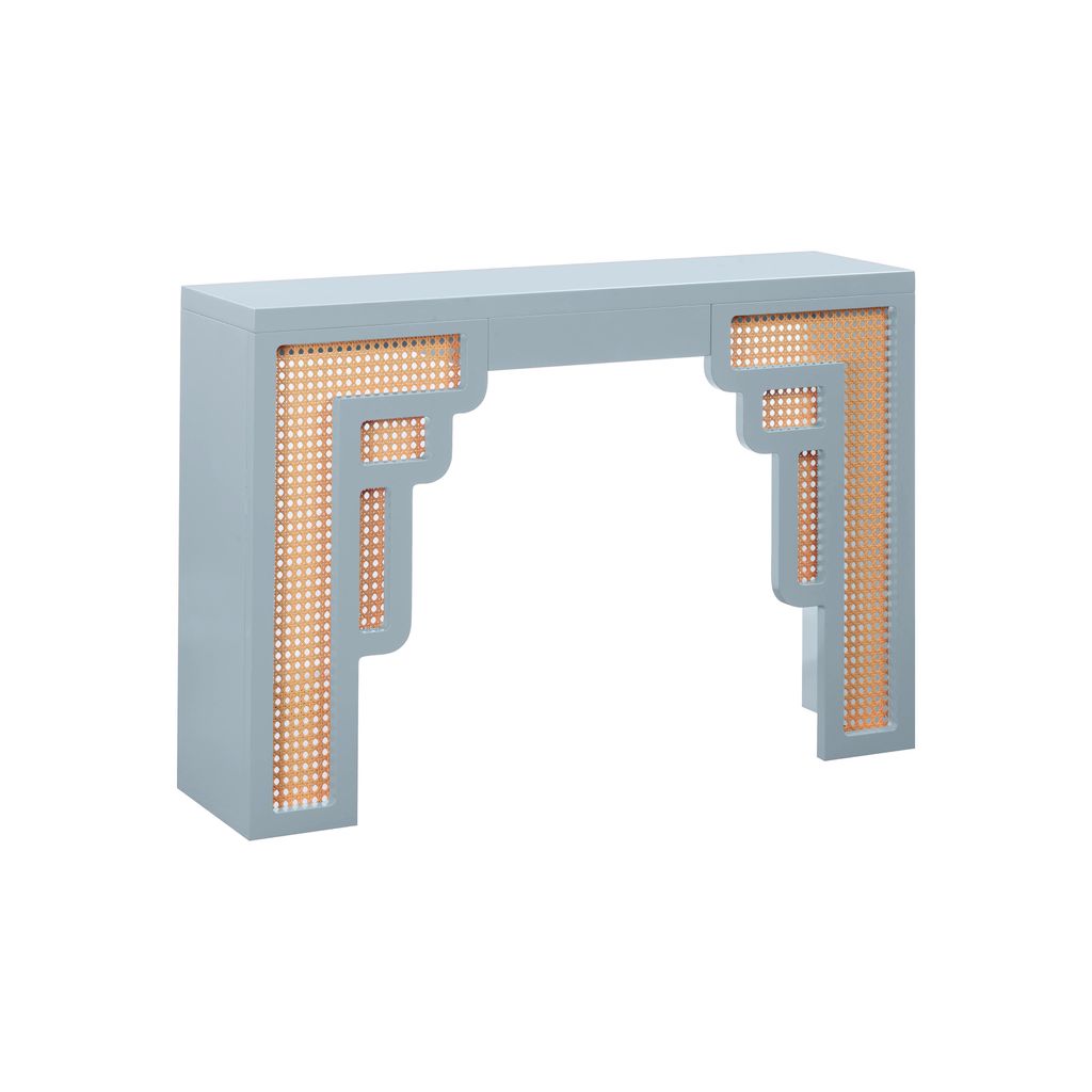 Preview image for Suzie Pastel Blue & Rattan Console Table