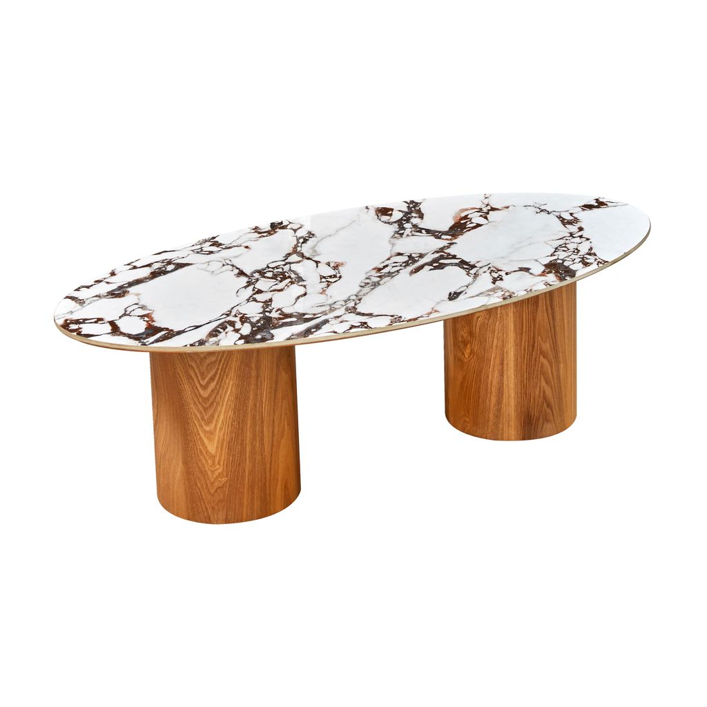 Preview image for Tamara Marble Ceramic Oval Coffee Table