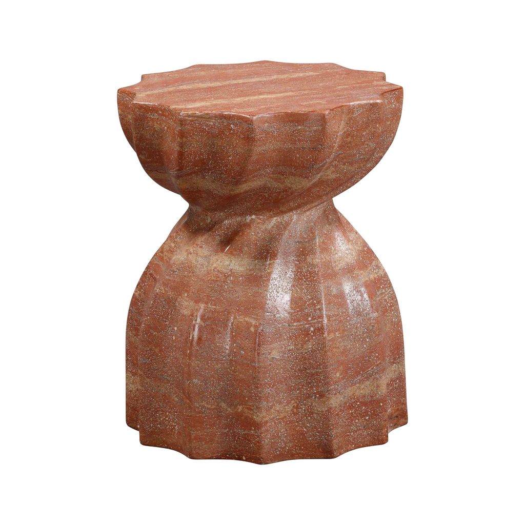 Turin Faux Red Sandstone Indoor/Outdoor Concrete Stool