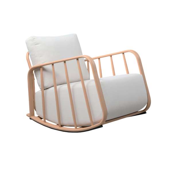 Violette Terracotta And Cream Outdoor Rocking Chair