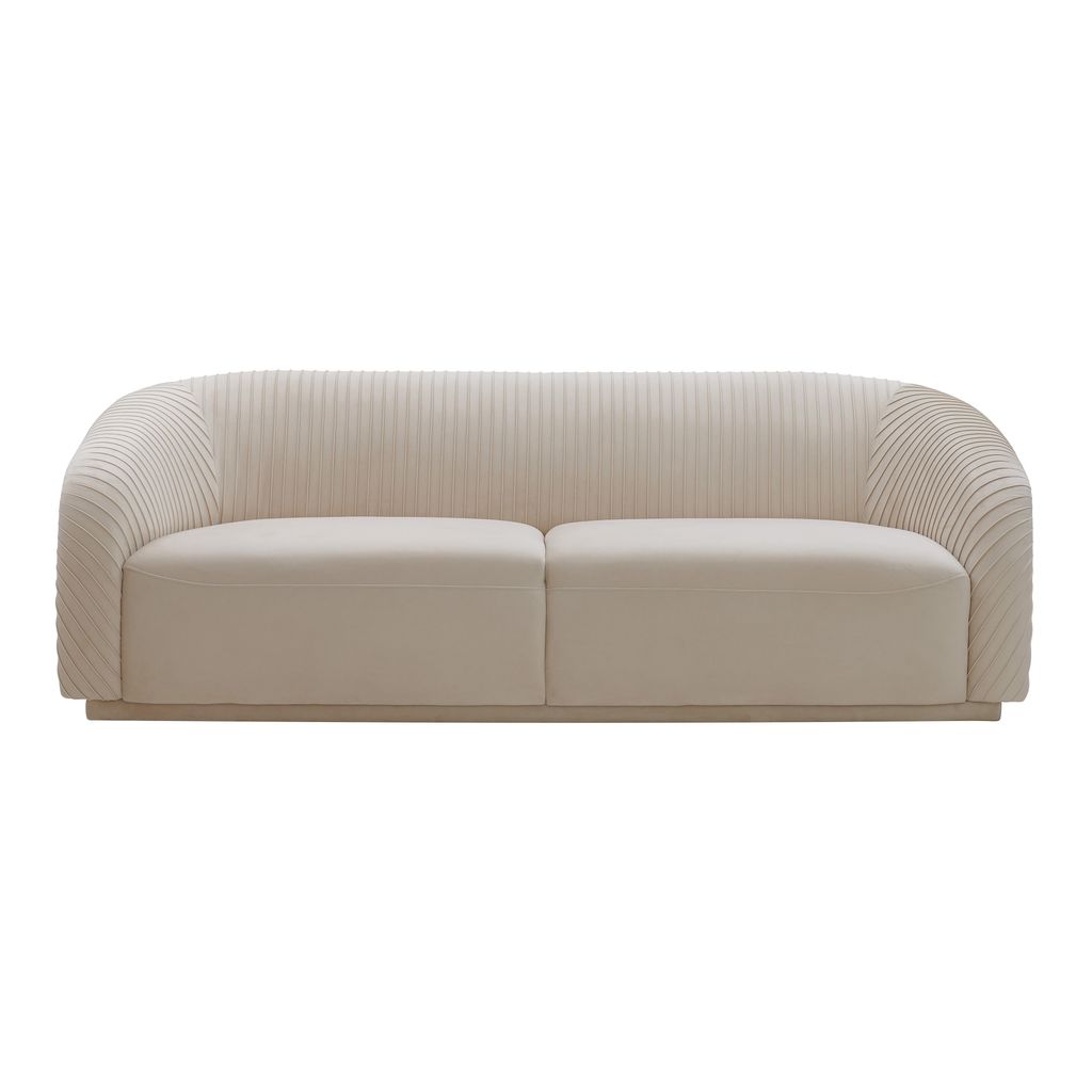Preview image for Yara Pleated Beige Velvet Sofa