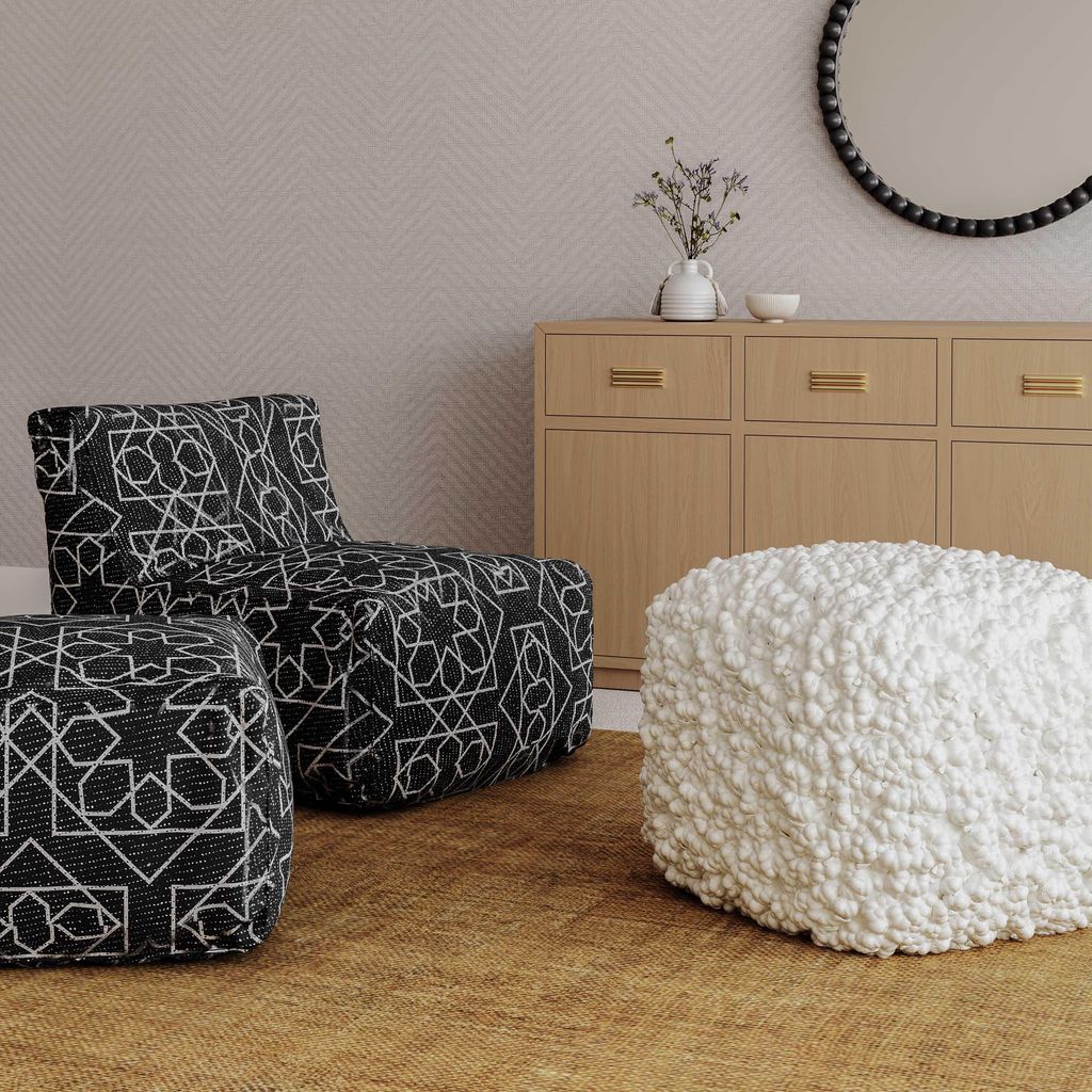 Chunky Woven Pouf