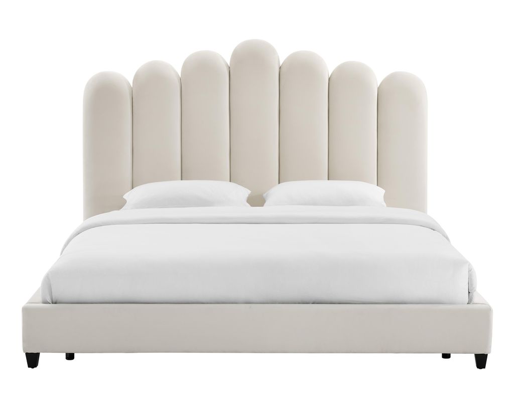 Celine Cream Velvet Bed In King