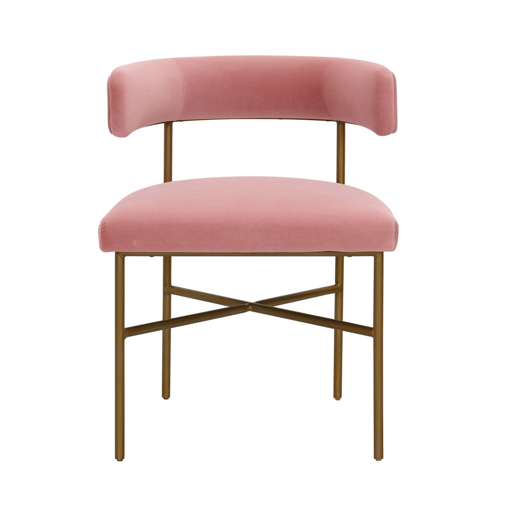 Kim Performance Velvet Chair In Blush