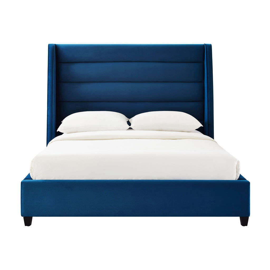 Koah Navy Velvet Bed In Queen