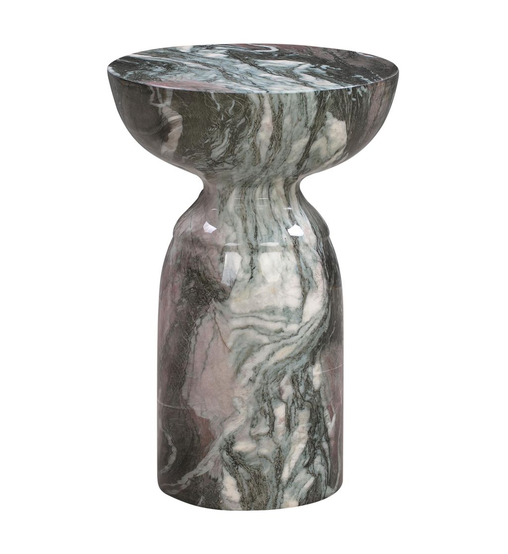 Rue Grey And Blush Marble Side Table