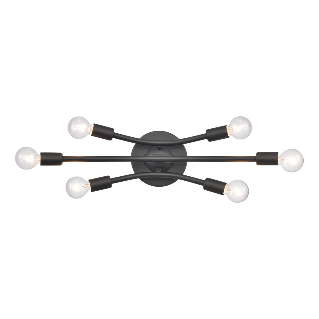 6-Light Vanity Light - Matte Black