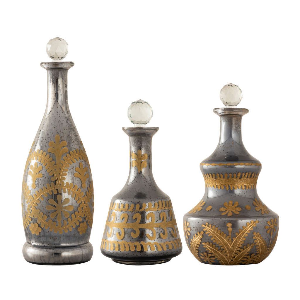 Preview image for Kemal Bottle - Set Of 3 Antique Silver