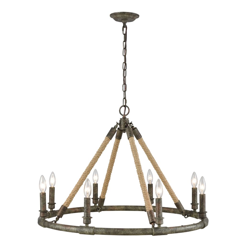 Big Sugar 30'' Wide 8-Light Chandelier, Brown Gray