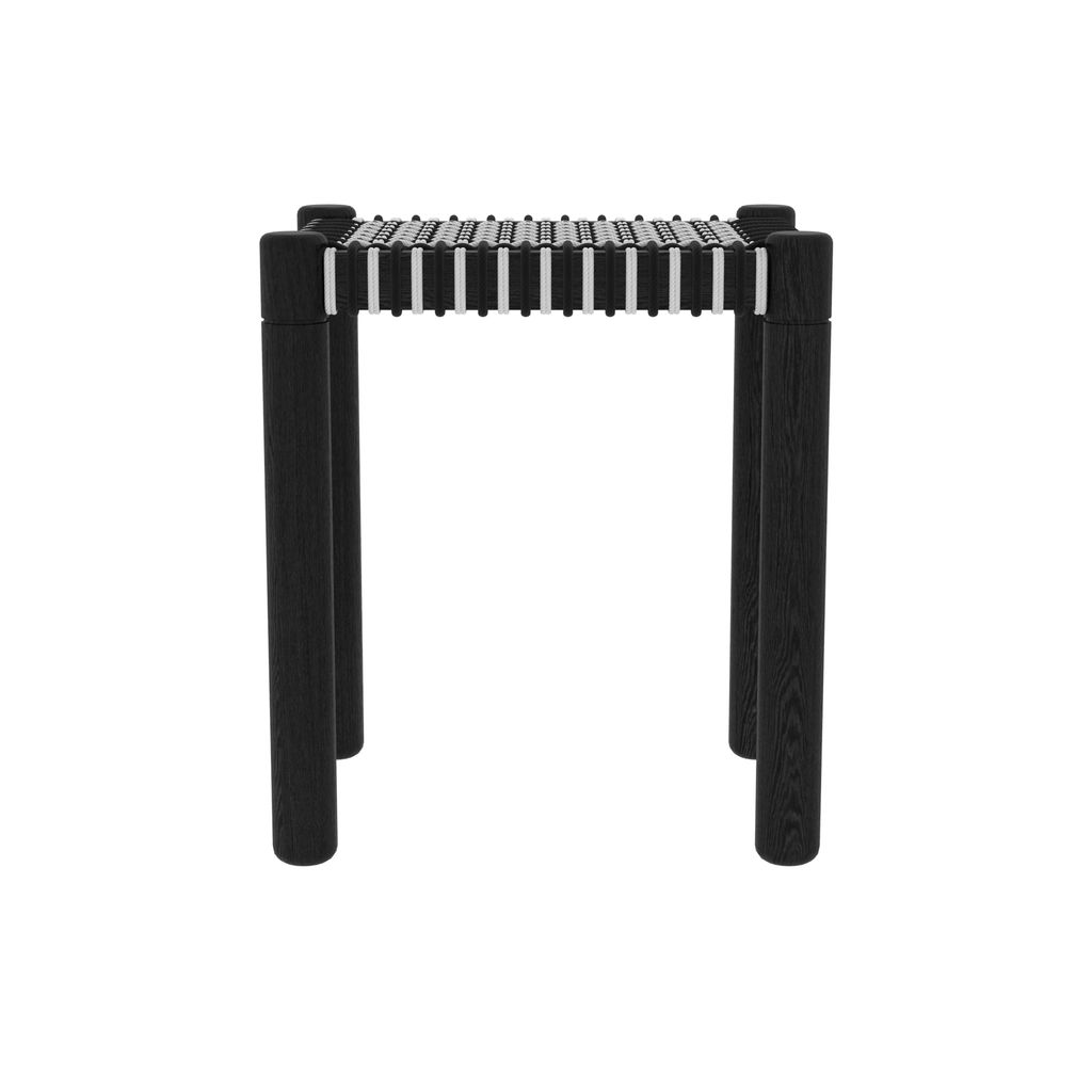 Preview image for Modern Woven Counter Stool, Black + White