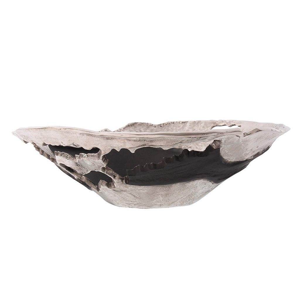 Contemporary Nickel And Black Bowl, Large