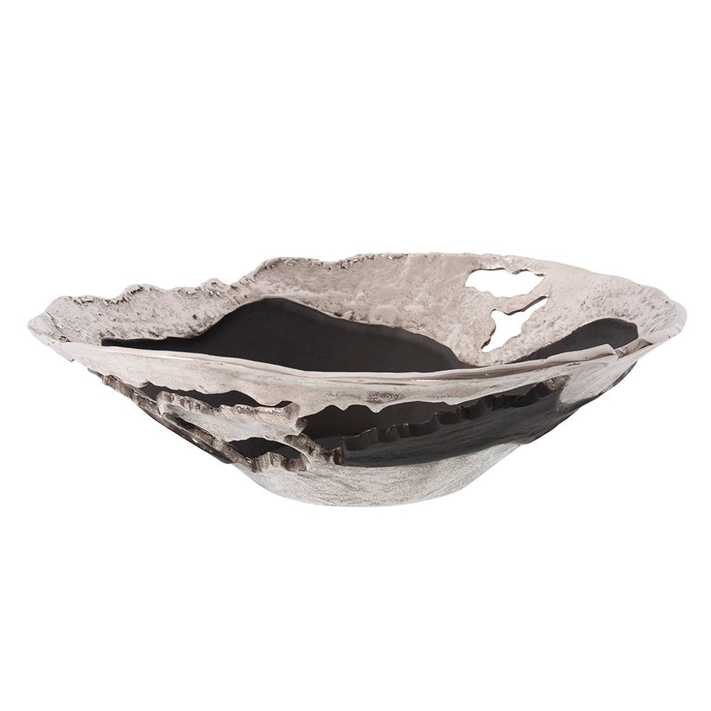 Contemporary Nickel And Black Bowl, Large
