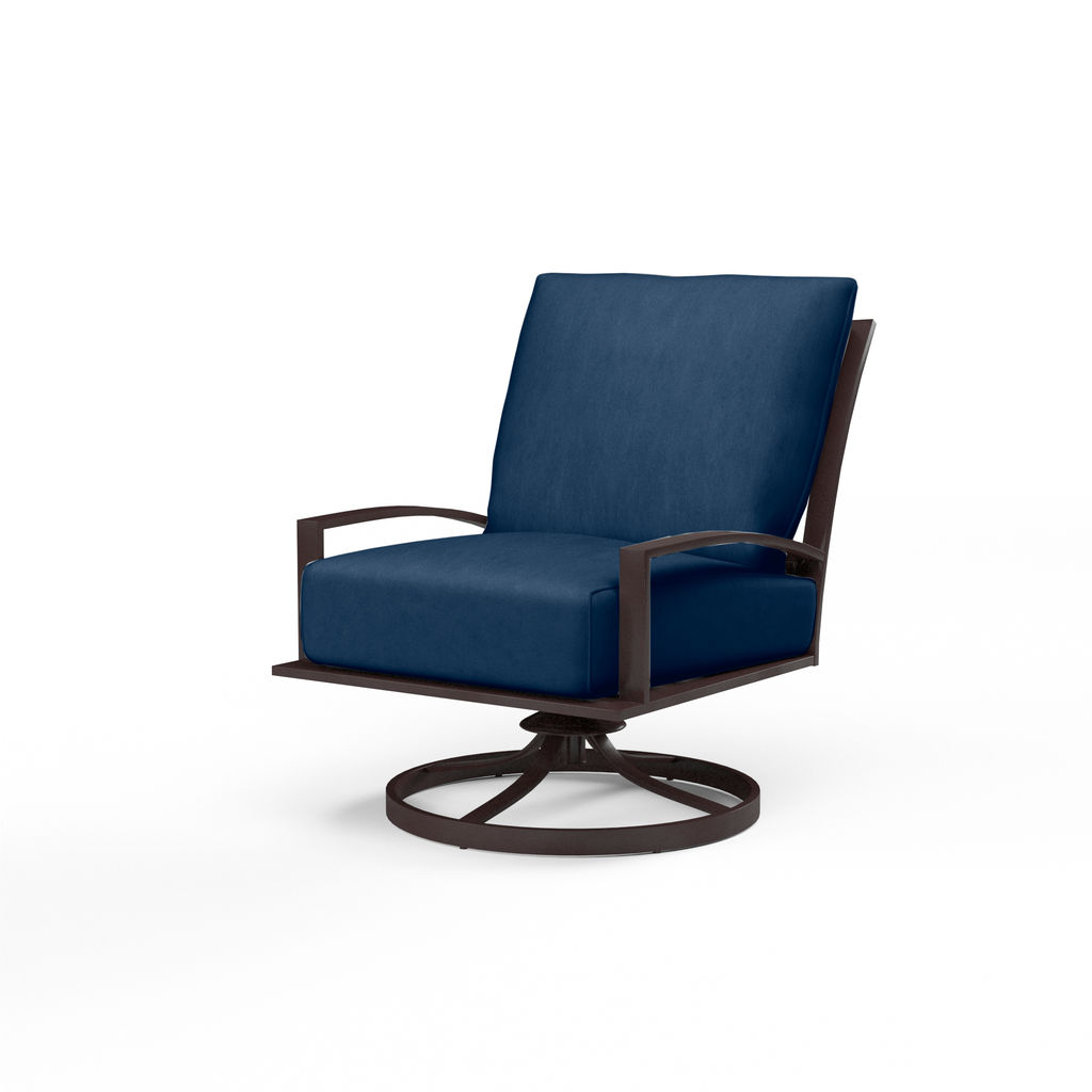 Club Swivel Chair, Espresso/Navy