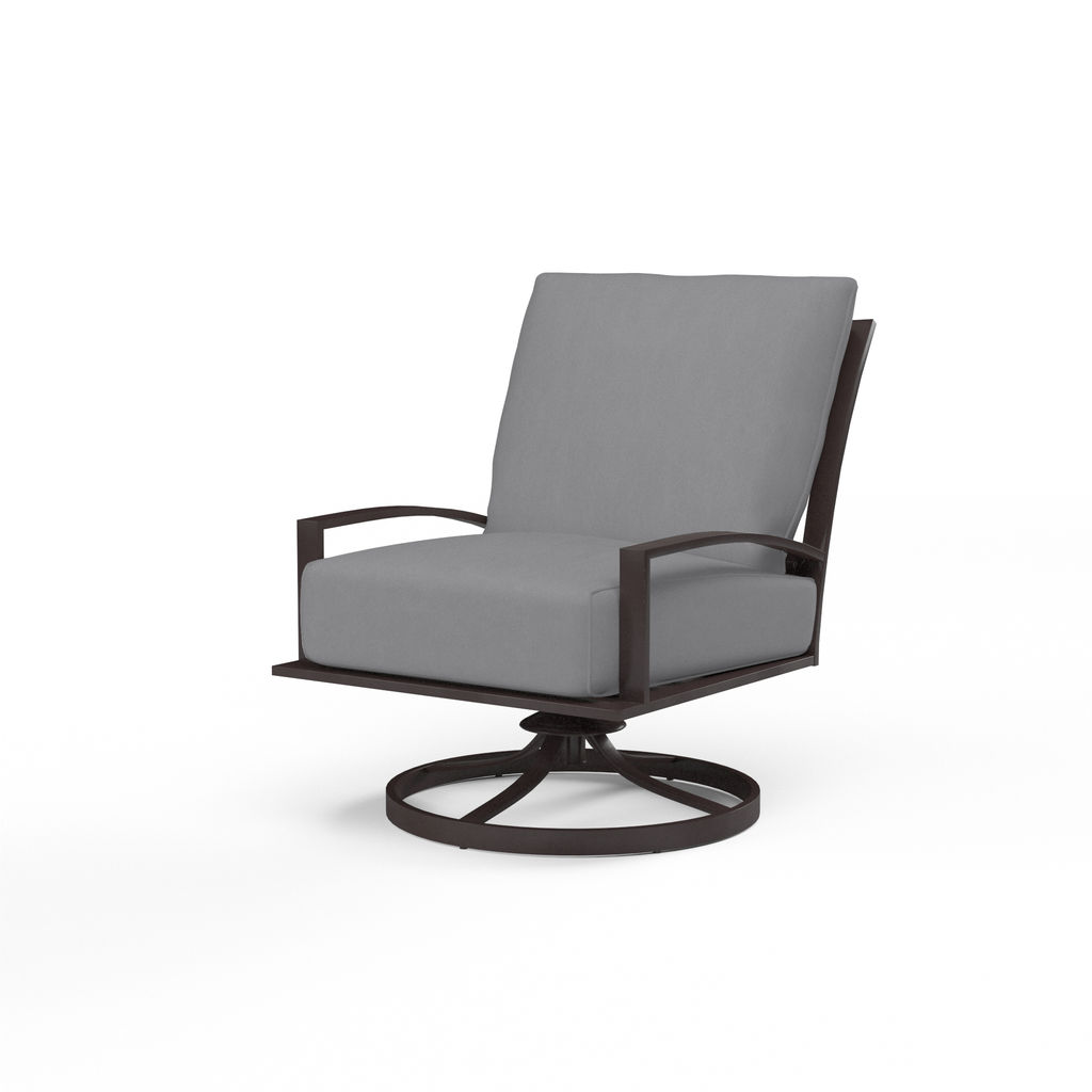 Club Swivel Chair, Espresso/Gray