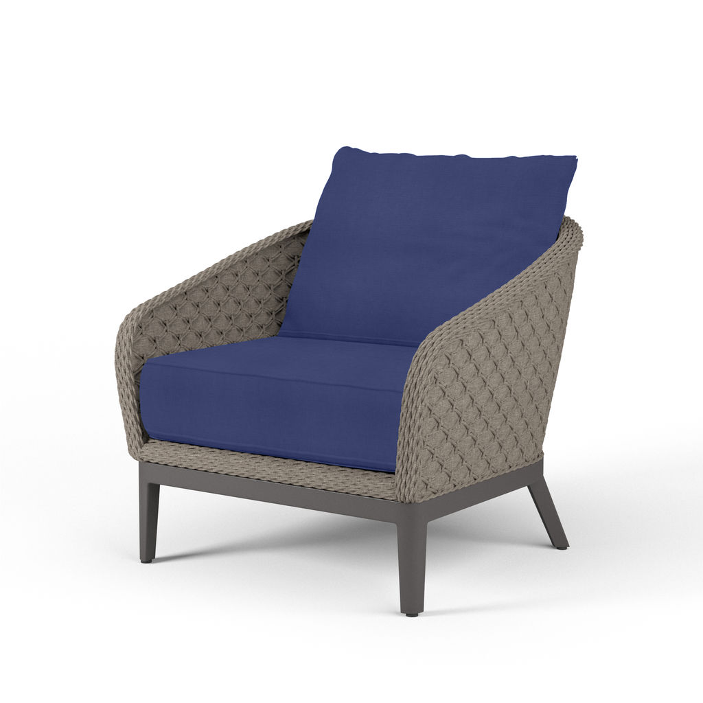 Olefin Rope Club Chair, Charcoal/Navy