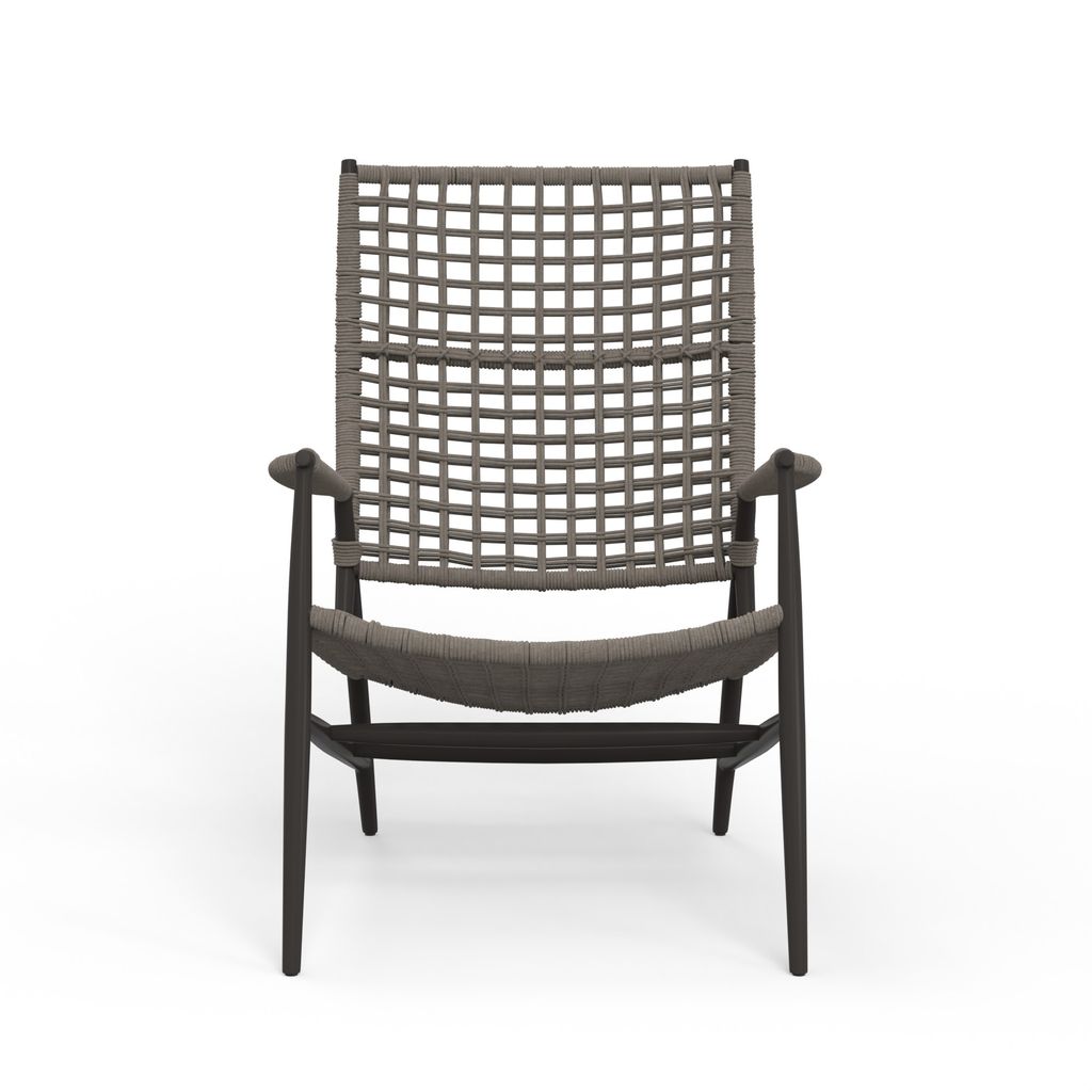 Highback Accent Chair, Aluminum/Olefin Rope, Gray