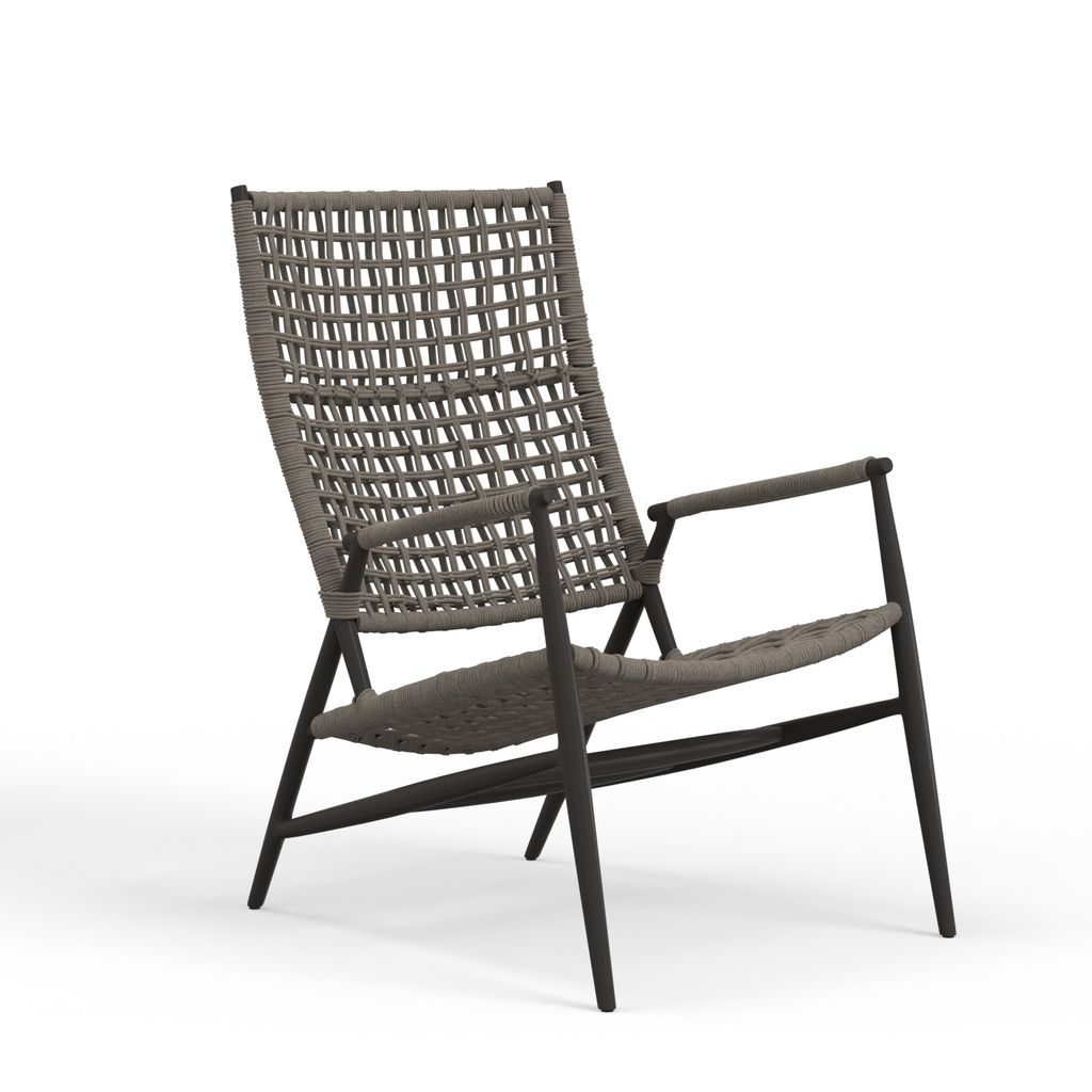 Highback Accent Chair, Aluminum/Olefin Rope, Gray