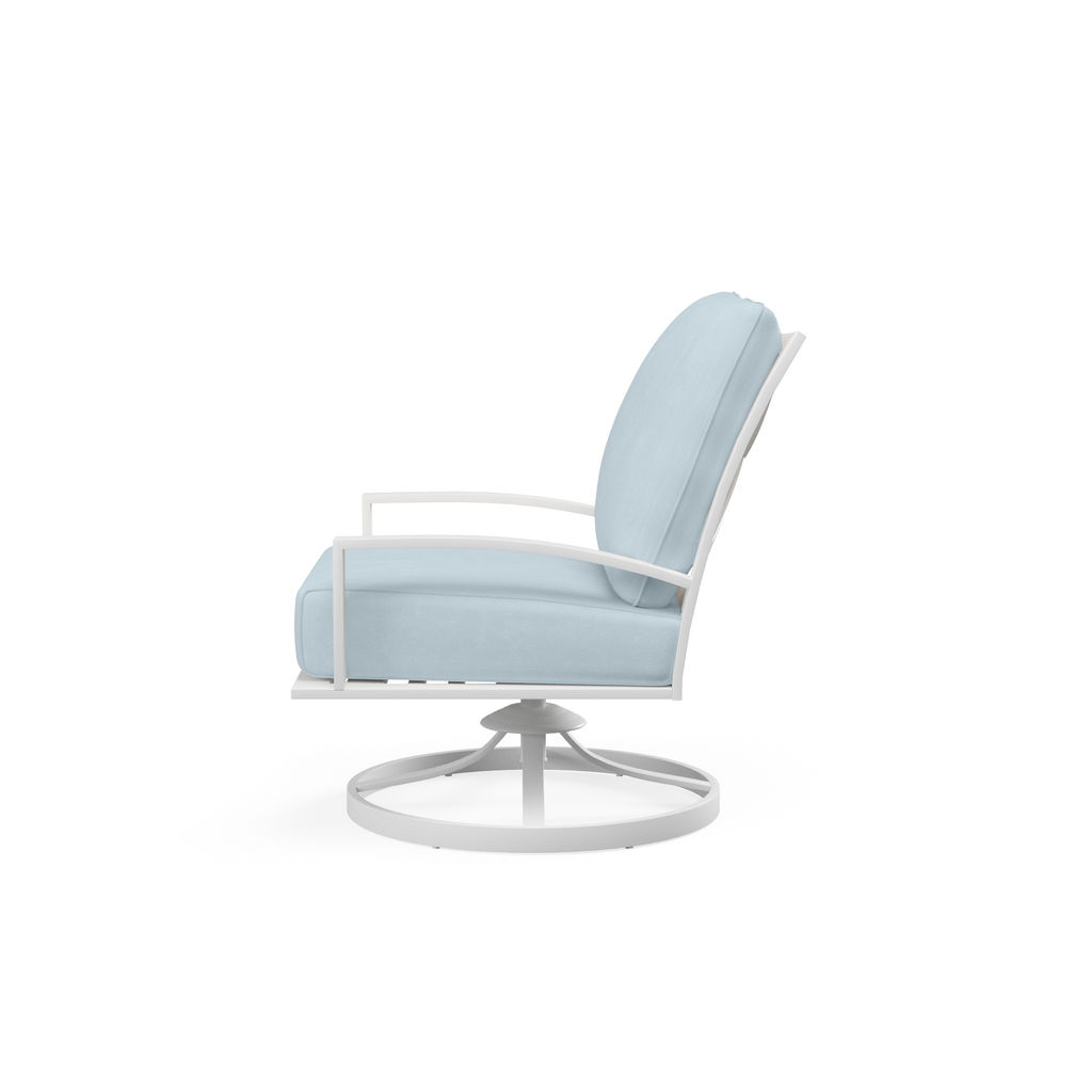Club Swivel Chair, Frost White/Light Blue