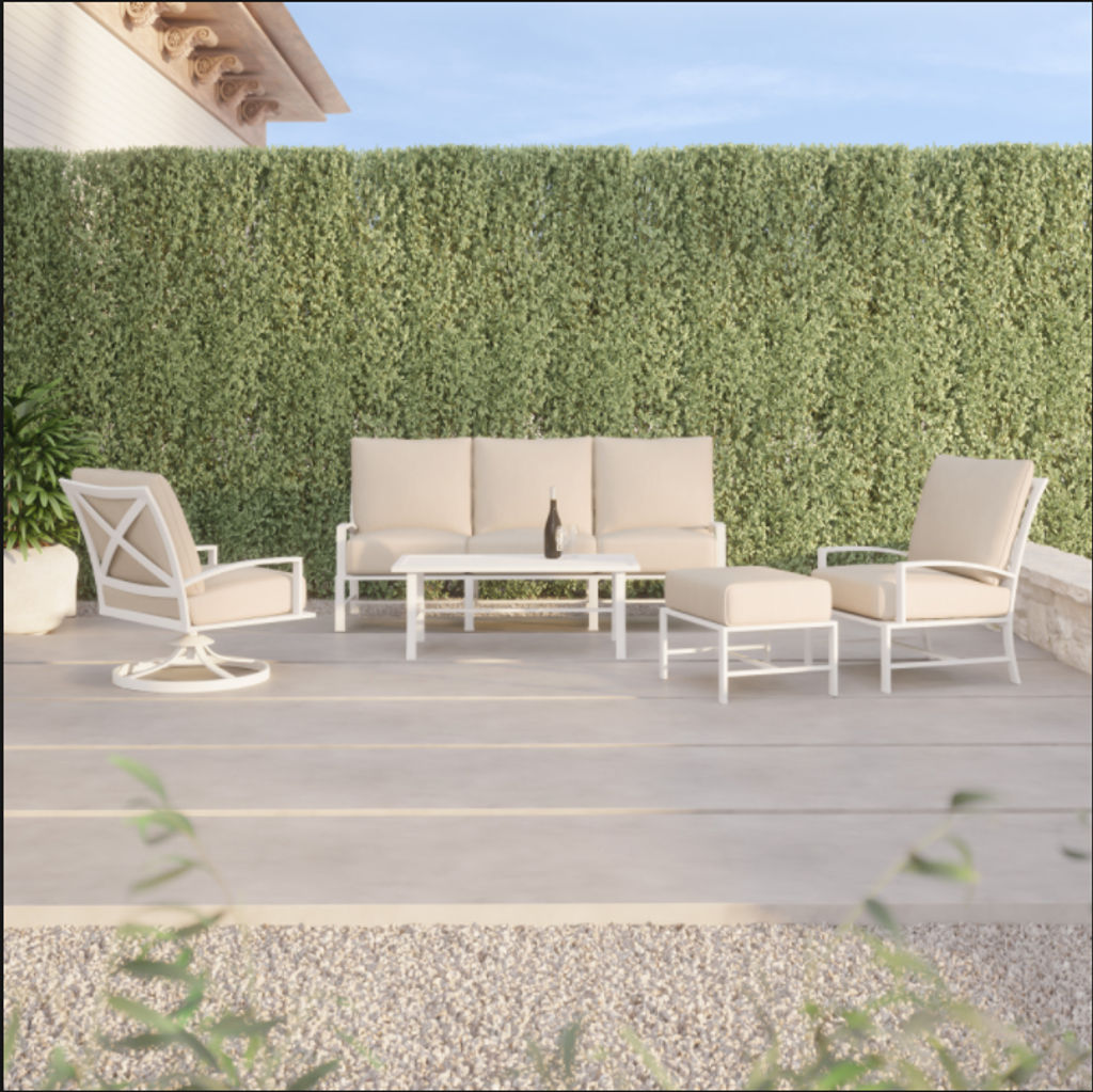 Club Swivel Chair, Frost White/Sand