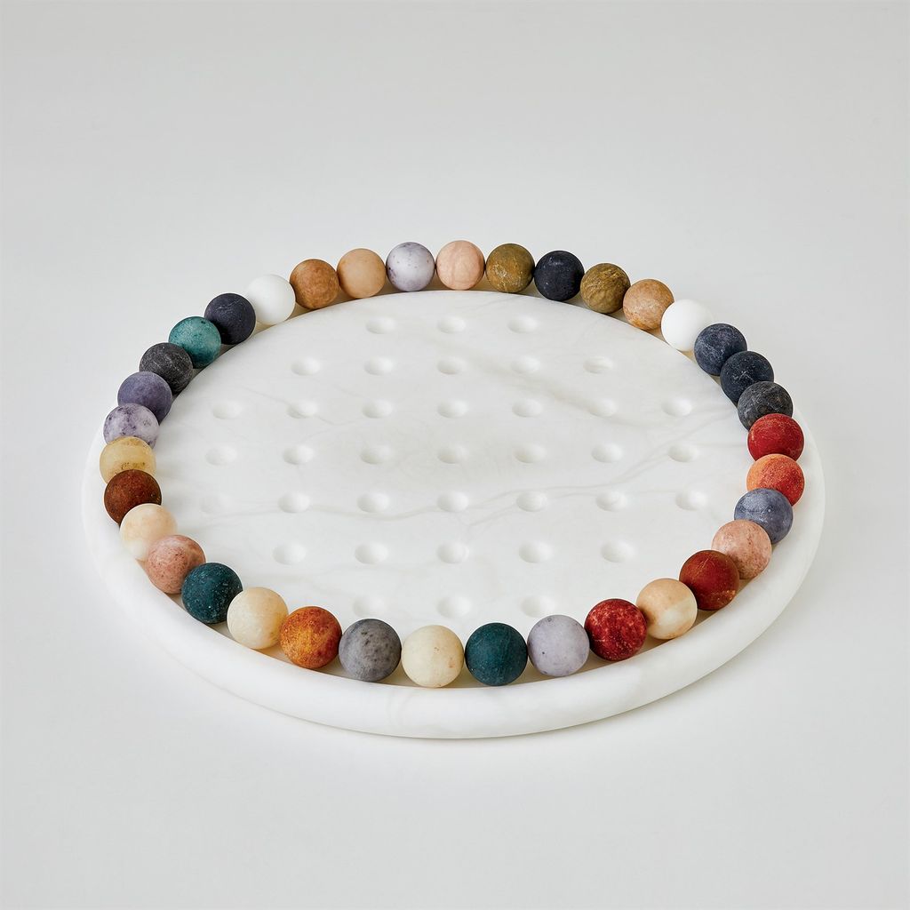Alabaster Solitaire Game Set, Multi