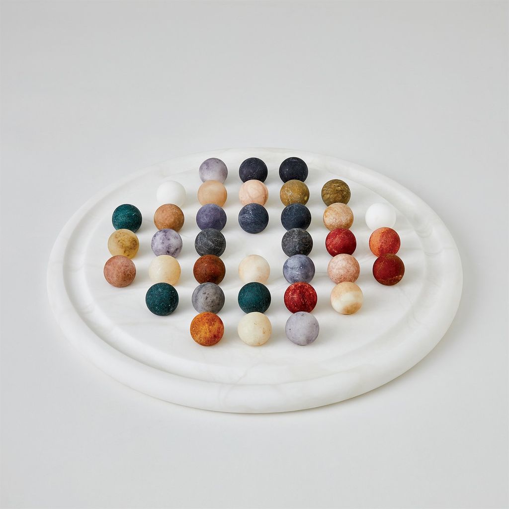 Alabaster Solitaire Game Set, Multi