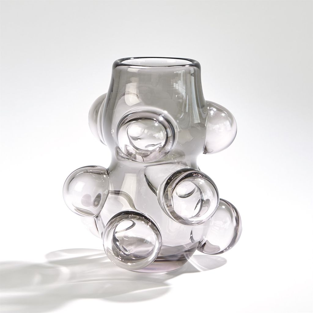 Bubbled Vase Smoke Grey, Small