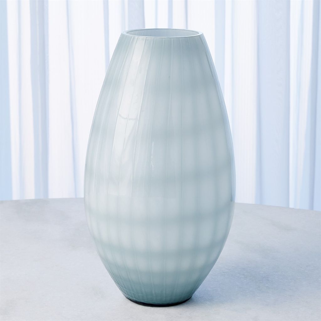 Preview image for Cased Glass Grid Vase Blue, Large