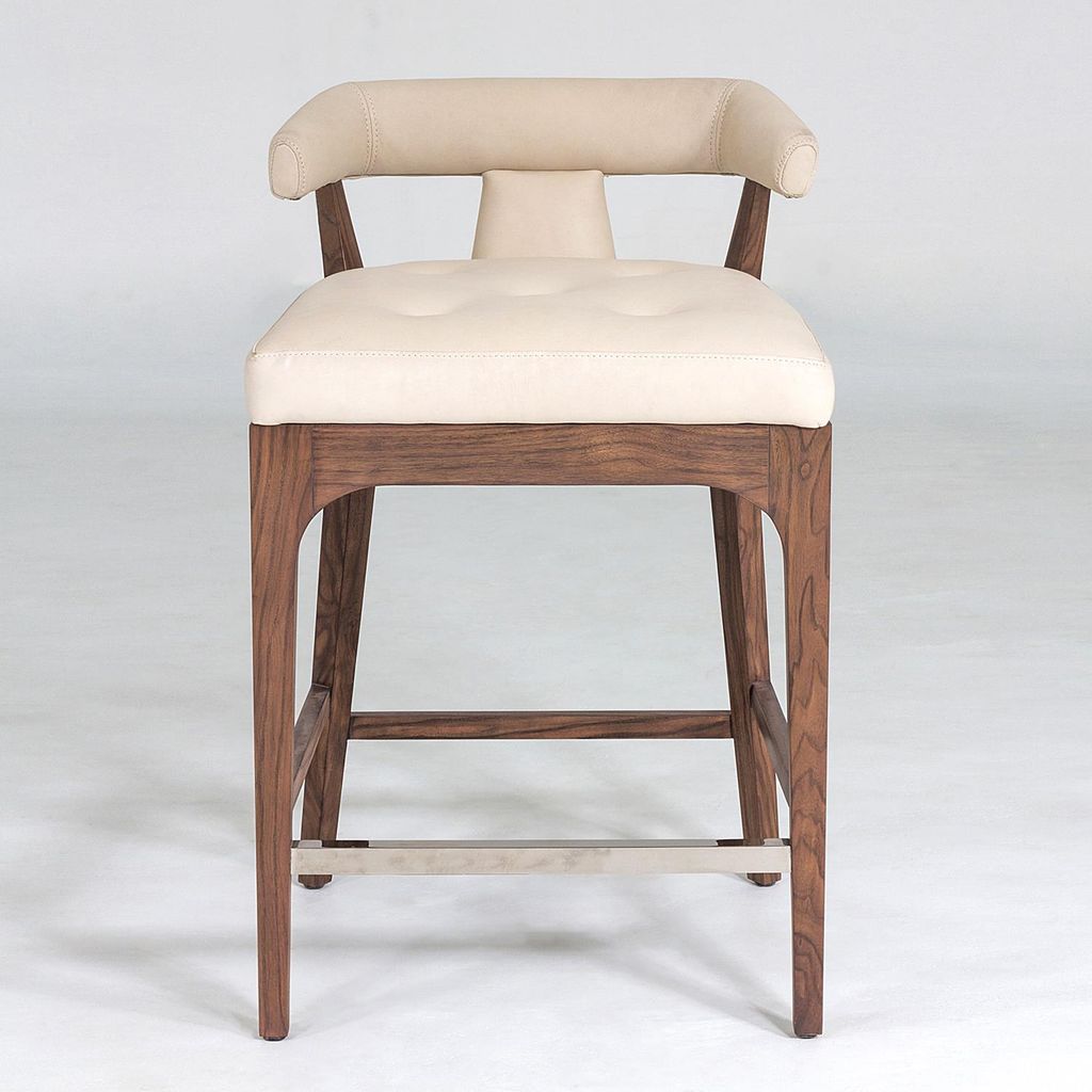 Moderno Counter Stool, Ivory Marble Leather
