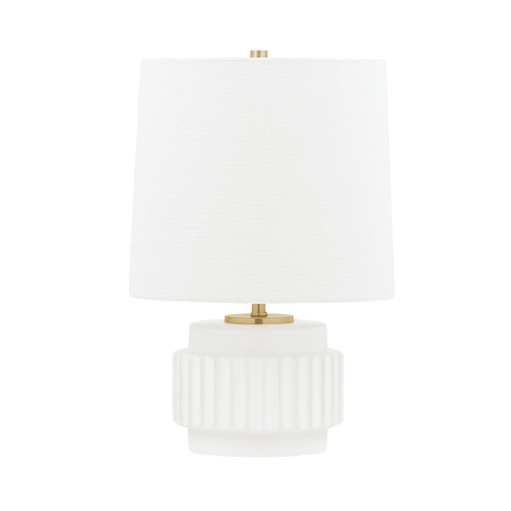 1 Light Table Lamp, Matte White, 9.25 X 14"