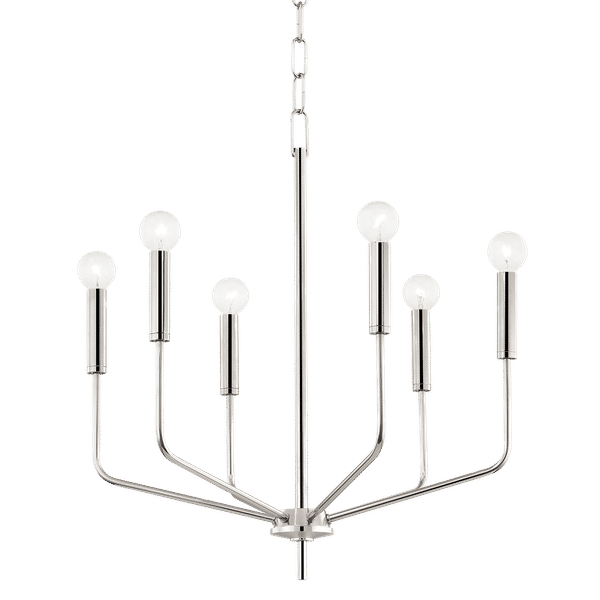 Boston 1 Light Chandelier, Polished Nickel