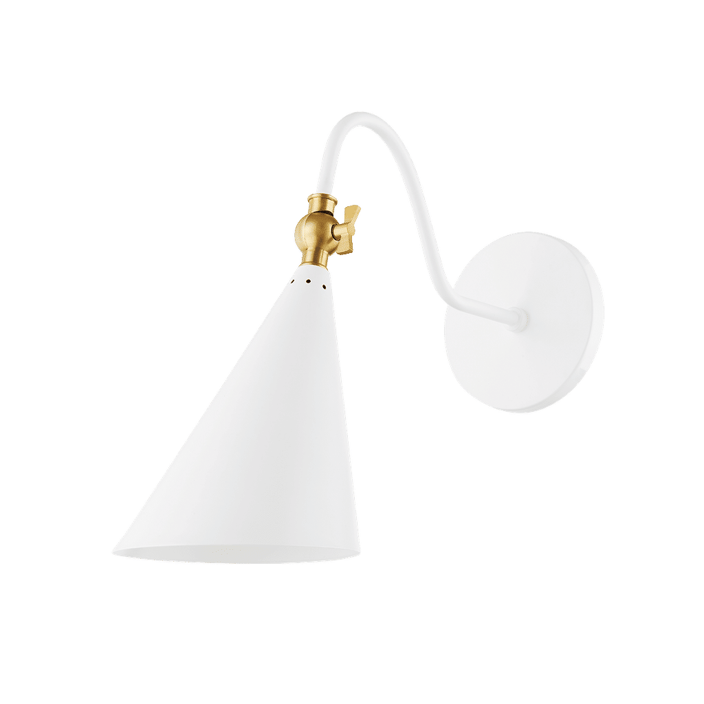 Lupe 1 Light Wall Sconce, Aged Brass/Soft White