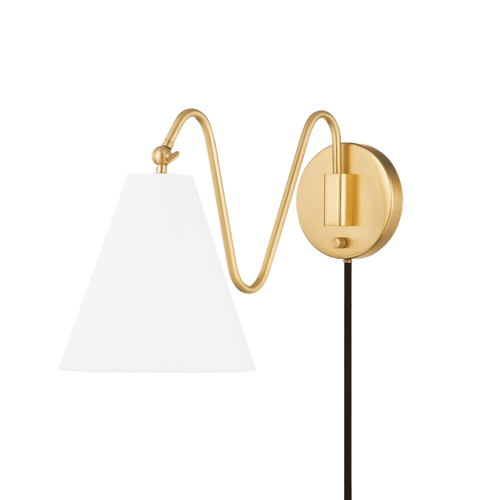 Preview image for Onda 1 Light Plug-In Sconce, Aged Brass
