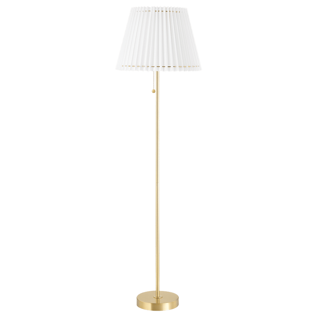 Demi 1 Light Floor Lamp, Aged Brass
