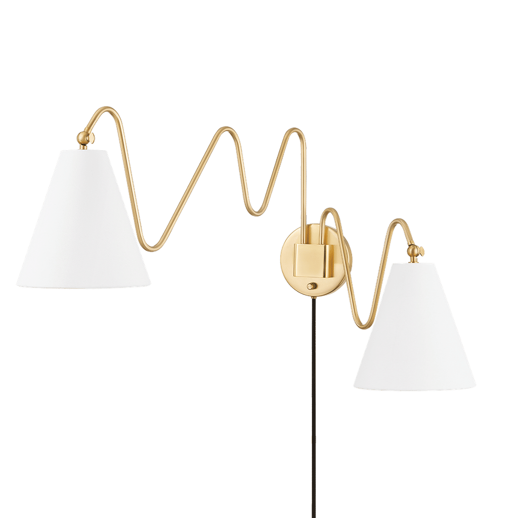 Preview image for Ond. 2 Light Plug-In Sconce, Aged Brass