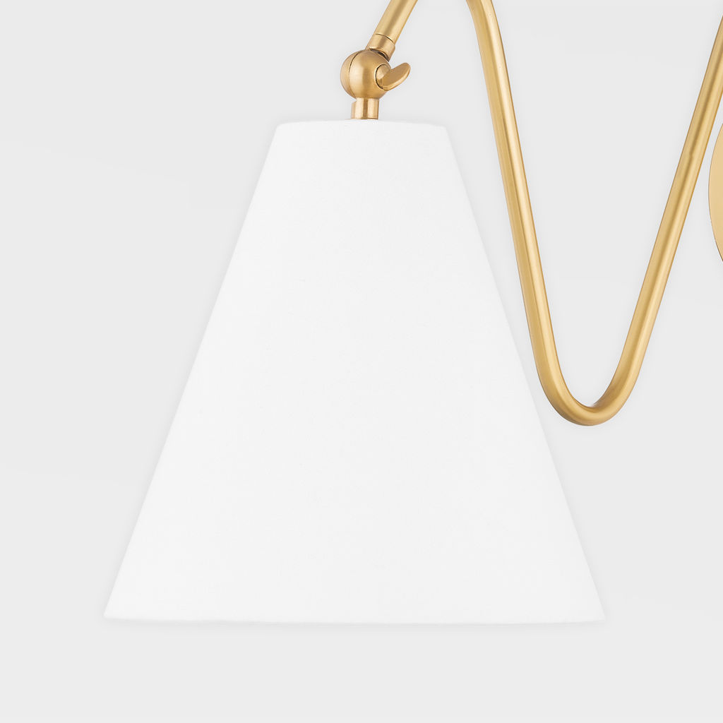 Ond. 2 Light Plug-In Sconce, Aged Brass