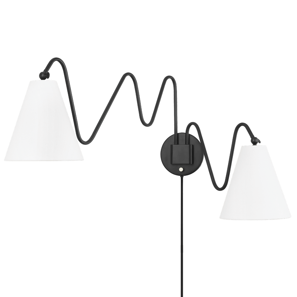 Preview image for Onda 2 Light Plug-In Sconce, Soft Black