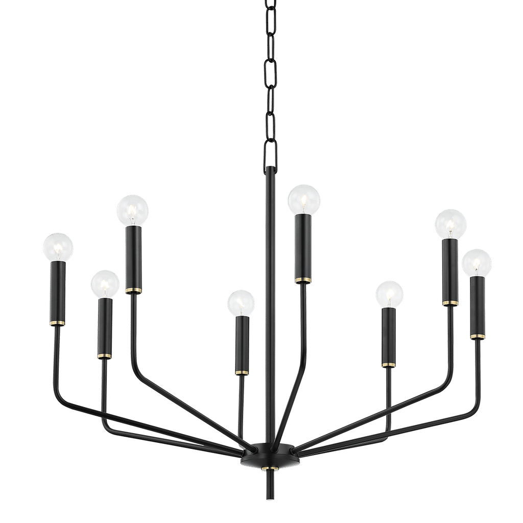 Preview image for Bailey 8 Light Chandelier, Aged Brass/Soft Black