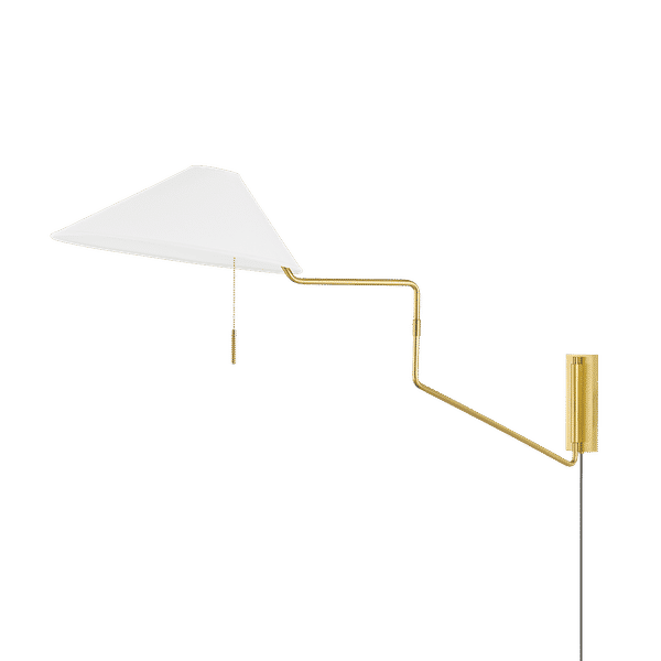 Aisa 1 Light Plug-In Sconce, Aged Brass