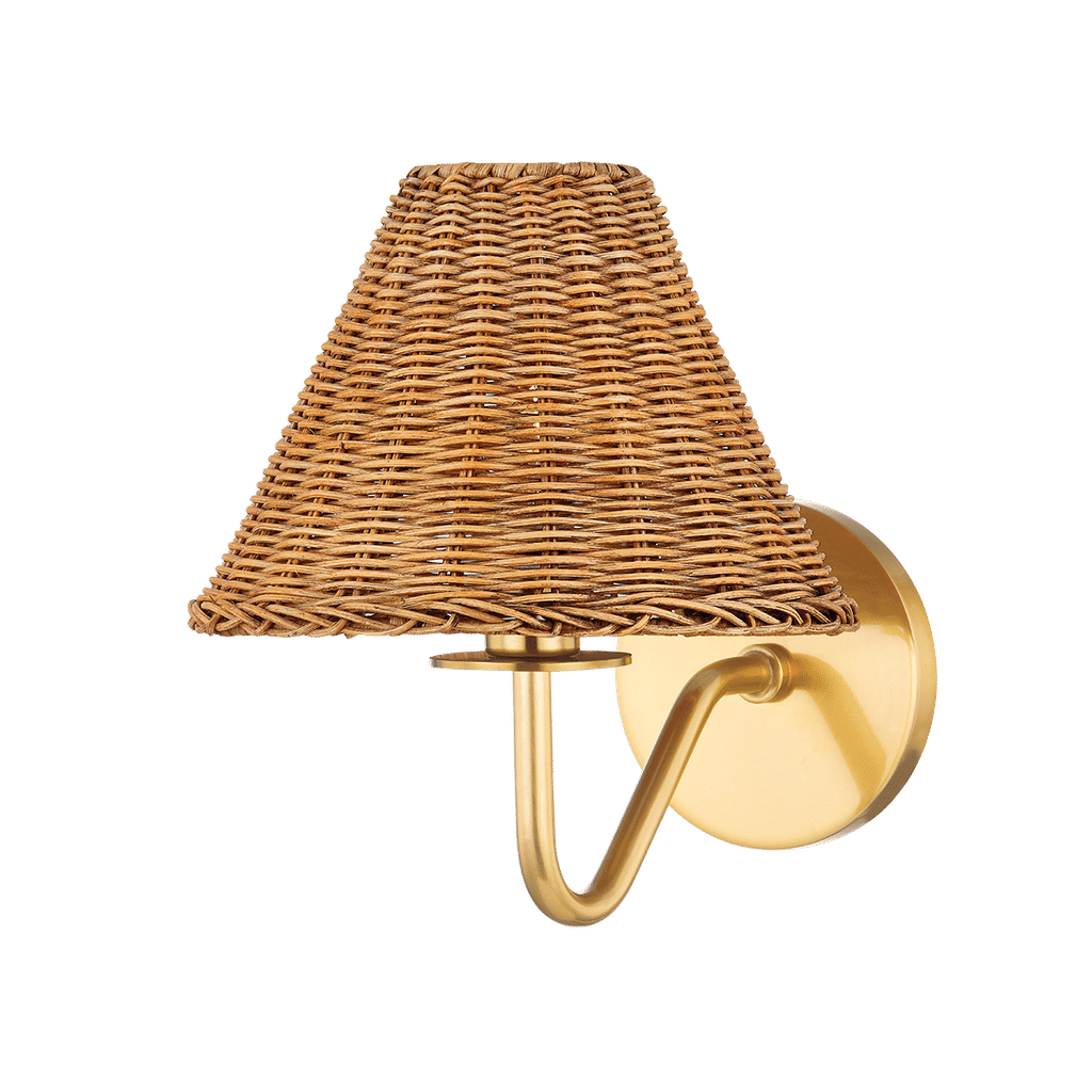 Preview image for Issa 1 Light Wall Sconce, Aged Brass