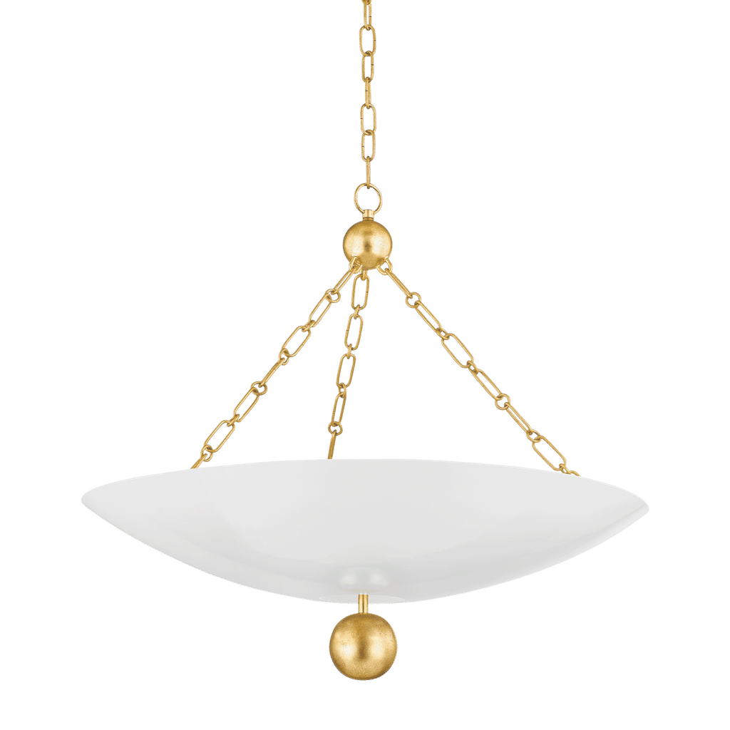 3 Light Pendant, Vintage Gold Leaf/Soft White