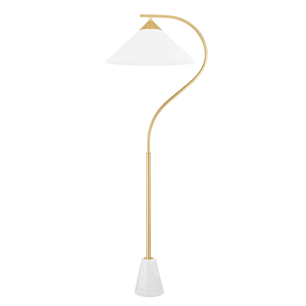 Bianca 1 Light Floor Lamp, Aged Brass