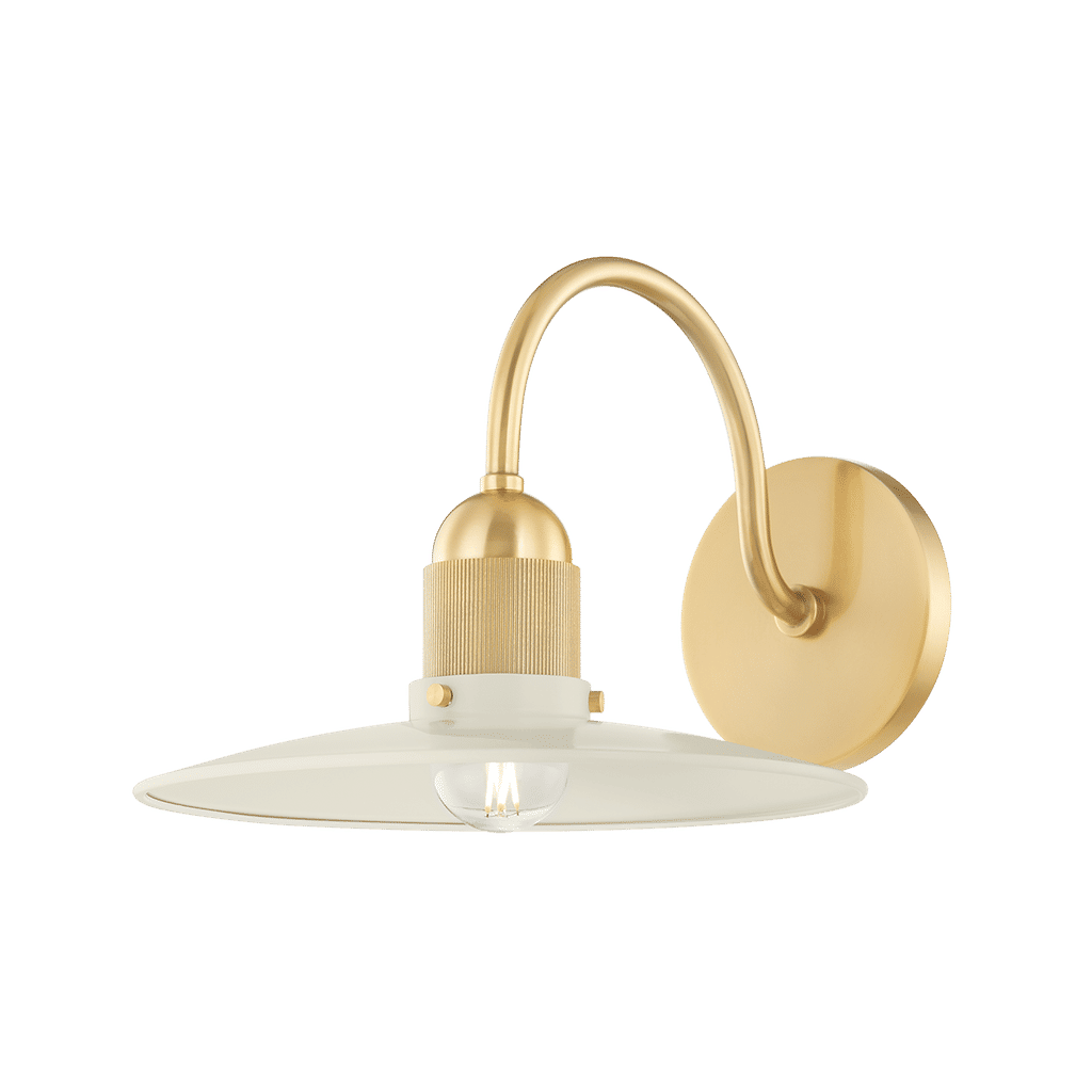 Preview image for Leanna Wall Sconce 10" X 8.75", Aged Brass And Soft Cream