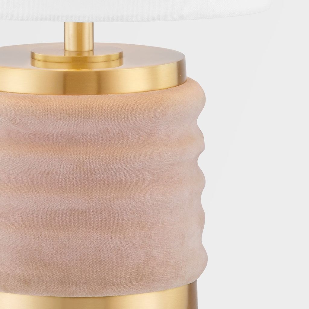 Bethany Table Lamp 8" X 16", Aged Brass And Blush